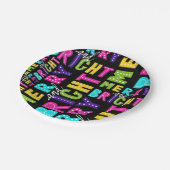 Neon Merry en Bright Papieren Bordje (Gekanteld)