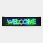 Neon met welkomstbanner spandoek (Horizontaal)