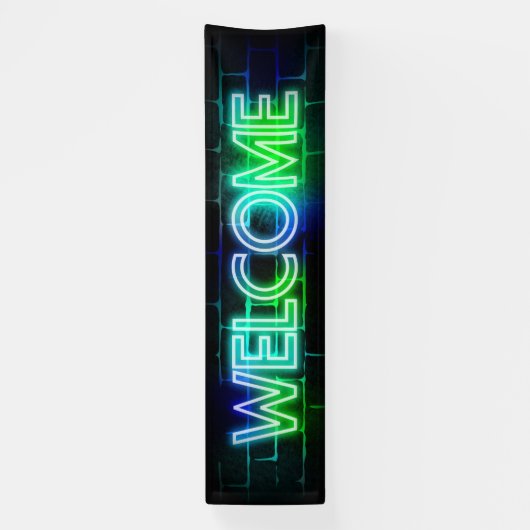 Neon met welkomstbanner spandoek (Verticaal)