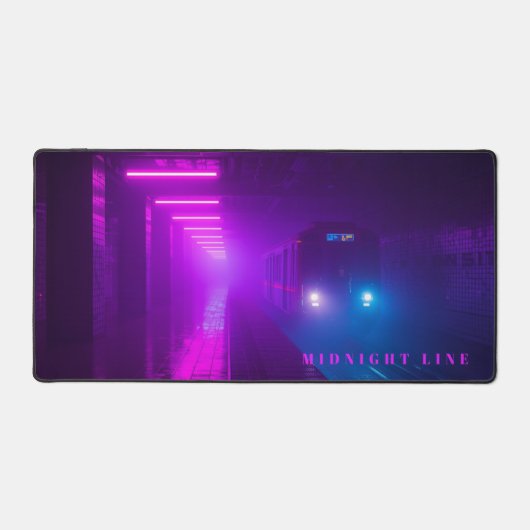 Neon Metro Synthwave Bureaumat – Retro Futuristisc (Voorkant)
