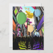 Neon Metropolis City Lights verjaardagsuitnodiging Kaart (Achterkant)