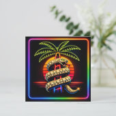 Neon Miami Nights Diamanten luxe Kaart (Staand voorkant)