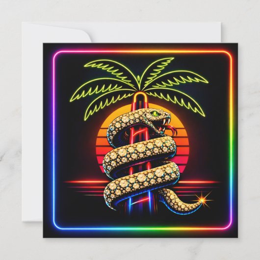 Neon Miami Nights Diamanten luxe Kaart (Voorkant)