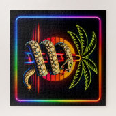 Neon Miami Nights Diamanten luxe  Legpuzzel (Horizontaal)