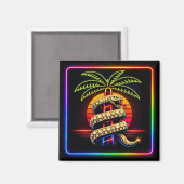 Neon Miami Nights Diamanten luxe Magneet (Voorkant / Achterkant)