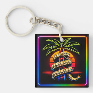 Neon Miami Nights Diamanten luxe  Sleutelhanger