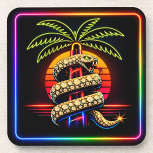 Neon Miami Nights Diamanten pracht Luxe  Bier Onderzetter