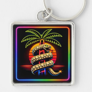 Neon Miami Nights Diamanten pracht Luxe  Sleutelhanger