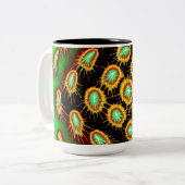 Neon Microburst Pattern Mug Tweekleurige Koffiemok (Voorkant links)