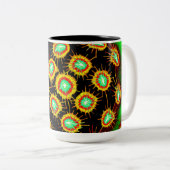 Neon Microburst Pattern Mug Tweekleurige Koffiemok (Voorkant rechts)