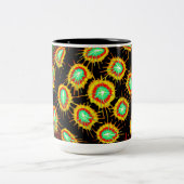 Neon Microburst Pattern Mug Tweekleurige Koffiemok (Center)