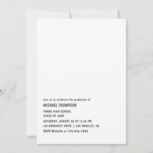 Neon Microphone Graduation Party Uitnodiging (Achterkant)