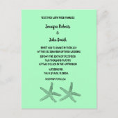 Neon Mint 2020 Starfish Patronen Elegant Wedding Uitnodiging Briefkaart (Voorkant)