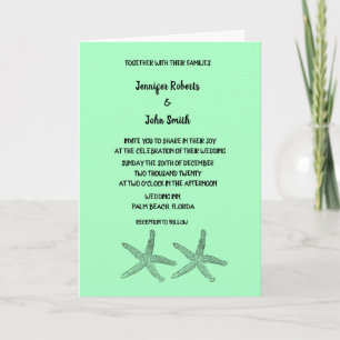 Neon Mint 2020 Starfish Patterns Elegant Wedding
