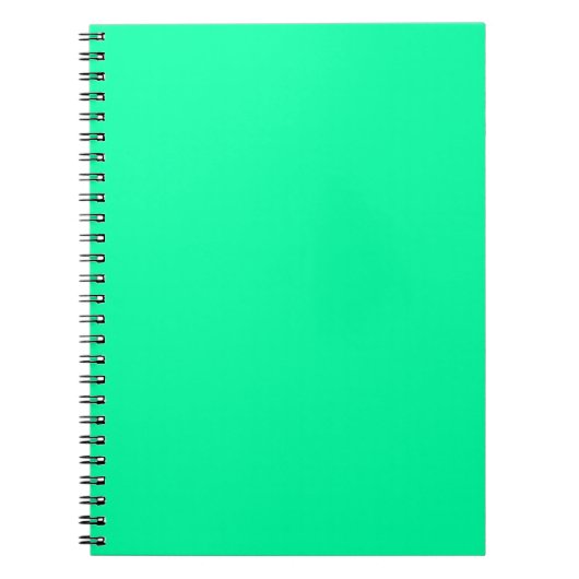 Neon Mint Effen Kleur Minimalistisch Notitieboek (Voorkant)