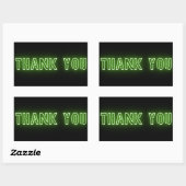 Neon Mint Green Sign Trendy Dank u Rechthoekige Sticker (Vel)
