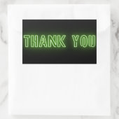 Neon Mint Green Sign Trendy Dank u Rechthoekige Sticker (Tas)