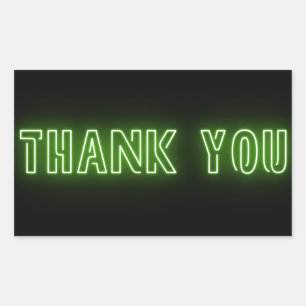 Neon Mint Green Sign Trendy Dank u Rechthoekige Sticker