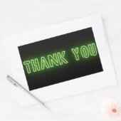 Neon Mint Green Sign Trendy Dank u Rechthoekige Sticker (Envelop)