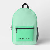 Neon Mint Groen Stijlvol Trendy Two Tone Bedrukte Rugzak (Voorkant)