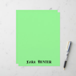 Neon Mint Kleur   Modern zwart gepersonaliseerd sc Briefhoofd