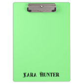 Neon Mint Kleur | Modern zwart gepersonaliseerd sc Klembord (Voorkant)