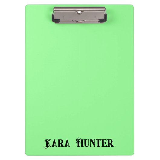 Neon Mint Kleur | Modern zwart gepersonaliseerd sc Klembord (Voorkant)
