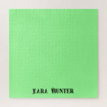 Neon Mint Kleur | Modern zwart gepersonaliseerd sc Legpuzzel<br><div class="desc">Neon Mint Kleur Achtergrond en Modern Zwart Gepersonaliseerd Script,  Naam,  Achternaam Klassiek | eenvoudig | elegant | beroeps | zaken</div>