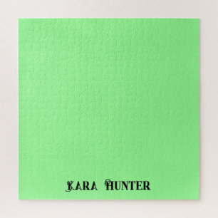 Neon Mint Kleur   Modern zwart gepersonaliseerd sc Legpuzzel