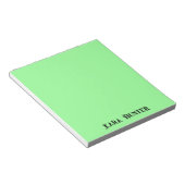 Neon Mint Kleur | Modern zwart gepersonaliseerd sc Notitieblok (Schuin)