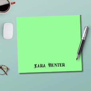 Neon Mint Kleur Modern zwart gepersonaliseerd sc Notitieblok