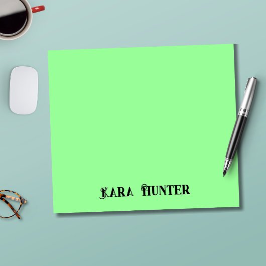 Neon Mint Kleur | Modern zwart gepersonaliseerd sc Notitieblok