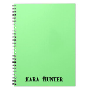 Neon Mint Kleur Modern zwart gepersonaliseerd sc Notitieboek