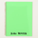 Neon Mint Kleur | Modern zwart gepersonaliseerd sc Planner<br><div class="desc">Neon Mint Kleur Achtergrond en Modern Zwart Gepersonaliseerd Script,  Naam,  Achternaam Klassiek | eenvoudig | elegant | beroeps | zaken</div>