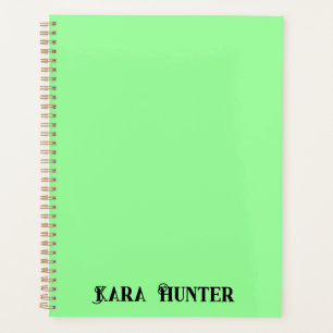 Neon Mint Kleur   Modern zwart gepersonaliseerd sc Planner