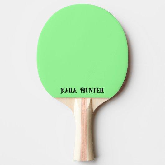 Neon Mint Kleur | Modern zwart gepersonaliseerd sc Tafeltennisbatje (Voorkant)