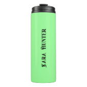 Neon Mint Kleur | Modern zwart gepersonaliseerd sc Thermosbeker (Voorkant)