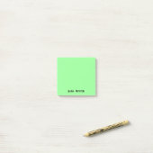Neon Mint Professioneel Minimalistisch Zwart Scrip Post-it® Notes (Op bureau)