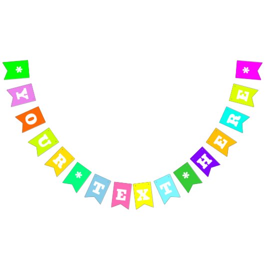 Neon Mix Effen Kleur | Op Maat Vlaggetjes (Alle)