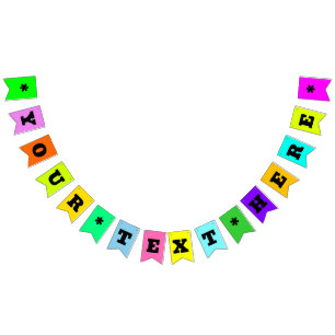 Neon Mix Effen Kleur Op Maat Vlaggetjes