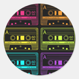 Neon Mix Tapes Ronde Sticker