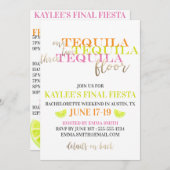 Neon Modern Final Fiesta Bachelorette Weekend Kaart (Voorkant / Achterkant)