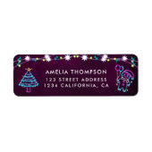 Neon Modern Holiday Christmas Party Retouradres Etiket (Voorkant)