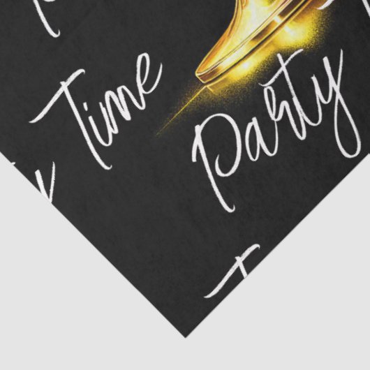 Neon Modern Party Time gepersonaliseerd Tissuepapier (Detail)