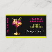 Neon Modern Party Time gepersonaliseerde professio Visitekaartje (Voorkant)