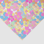 Neon Modern Retro Bloemen Pansy Roze Tissuepapier (Detail)
