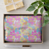 Neon Modern Retro Bloemen Pansy Roze Tissuepapier (Geschenk)