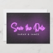 Neon Modern slaat de datum op Save The Date (Voorkant)