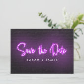 Neon Modern slaat de datum op Save The Date (Staand voorkant)