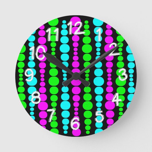 Neon Moderne rechthoeken Ronde Klok (Voorkant)